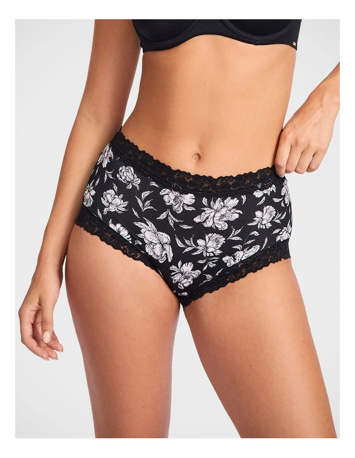 Parisienne Classic Print Full Brief in Black image 1