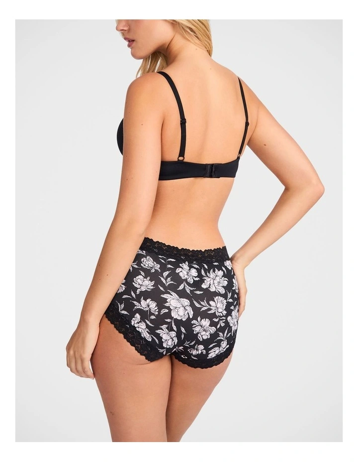 Parisienne Classic Print Full Brief in Black image 2