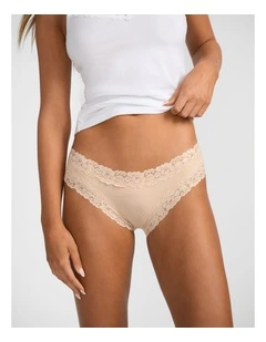 Parisienne Cotton Bikini Brief in Beige