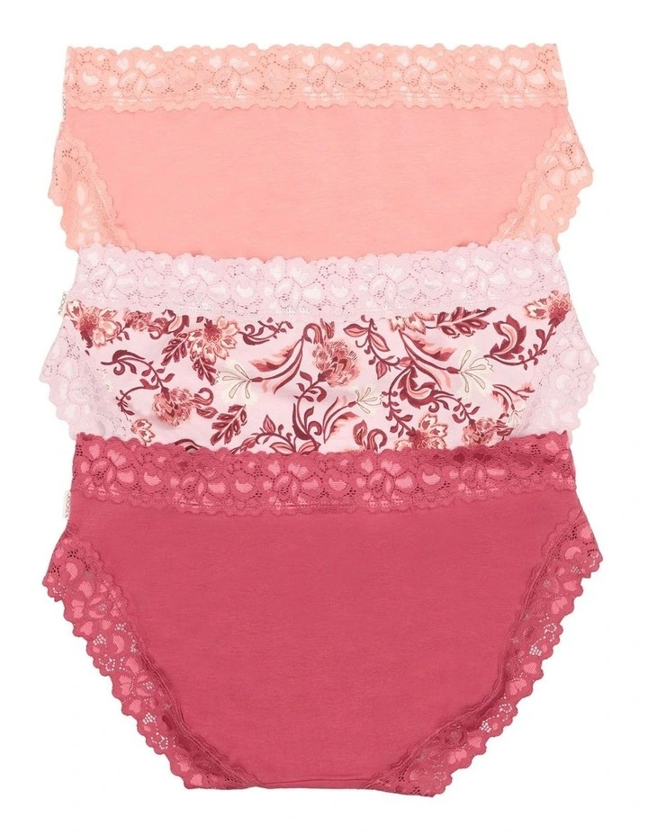 Parisienne Cotton Bikini 3 Pack in Multi image 2