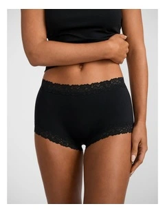Parisienne Cotton Boyleg Brief in Black