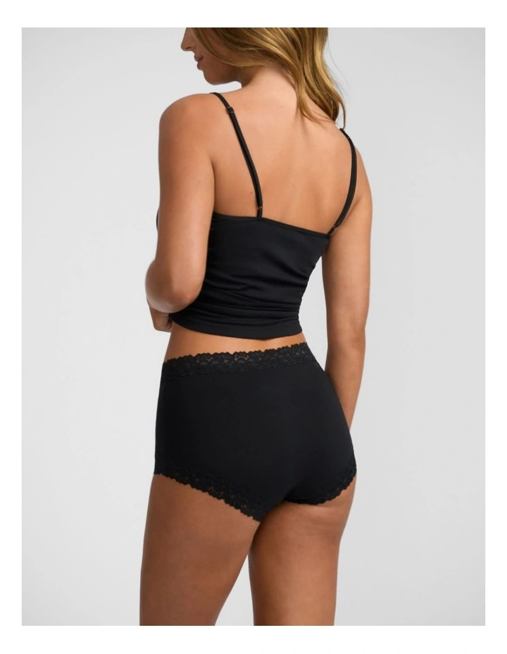 Parisienne Cotton Boyleg Brief in Black image 2