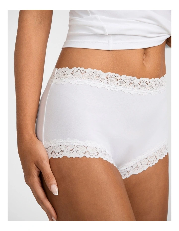 Parisienne Cotton Boyleg Brief in White image 3