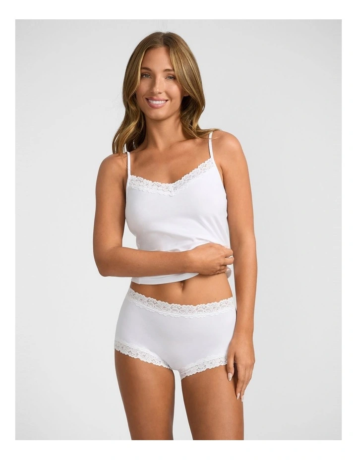 Parisienne Cotton Boyleg Brief in White image 4