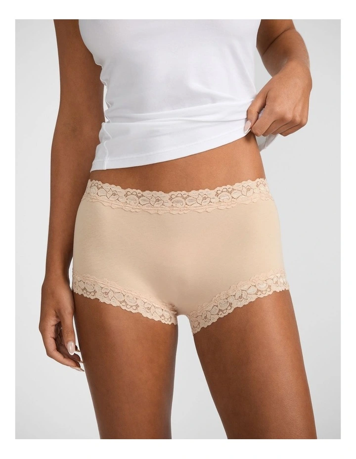 Parisienne Cotton Boyleg Brief in Beige image 1