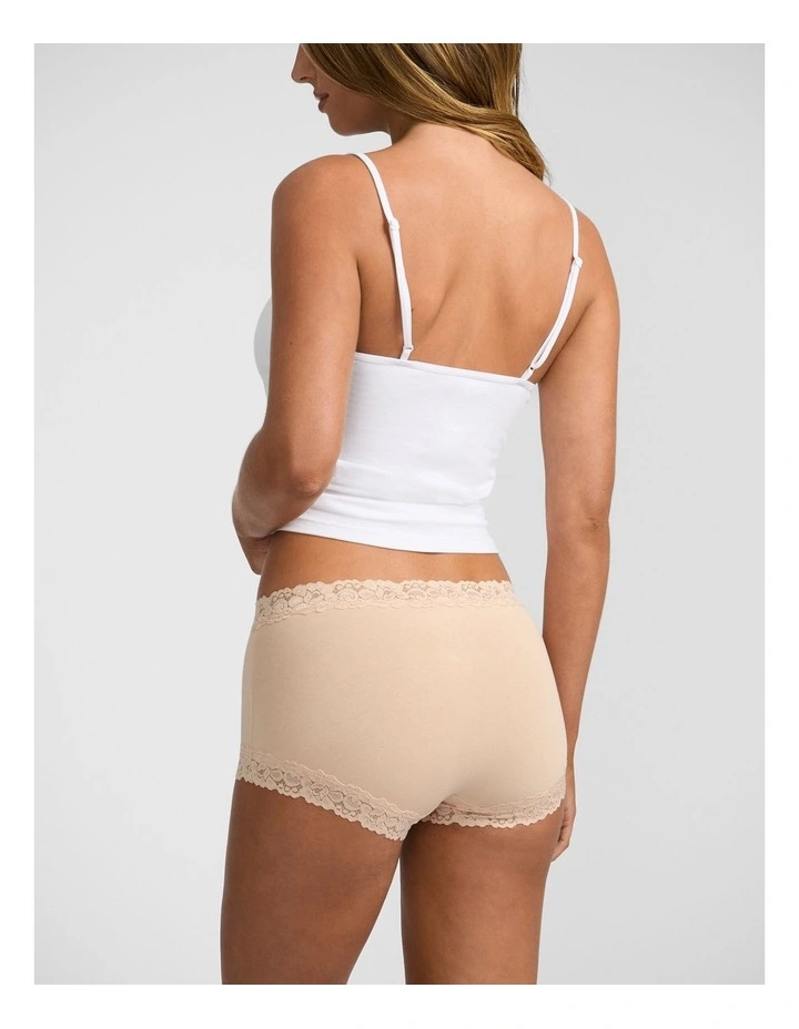 Parisienne Cotton Boyleg Brief in Beige image 2