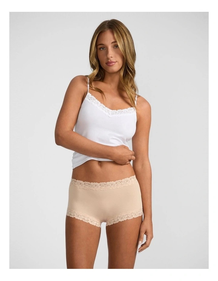 Parisienne Cotton Boyleg Brief in Beige image 4