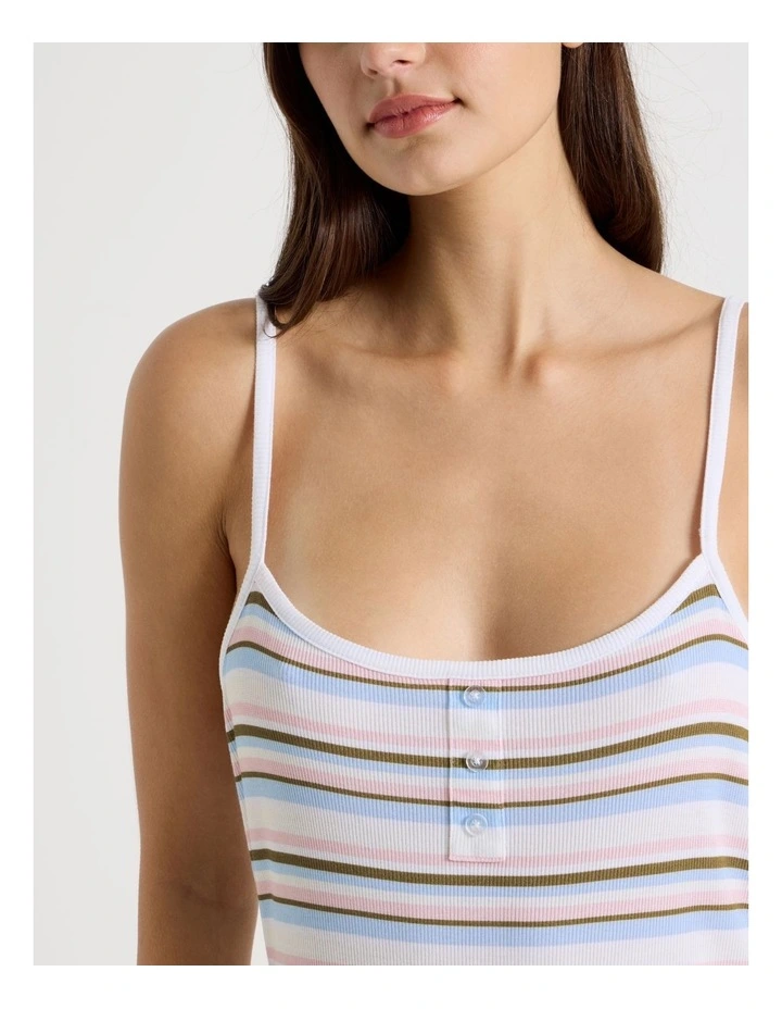 Soft Days Contrast Rib Chemise in Cool Stripe image 3