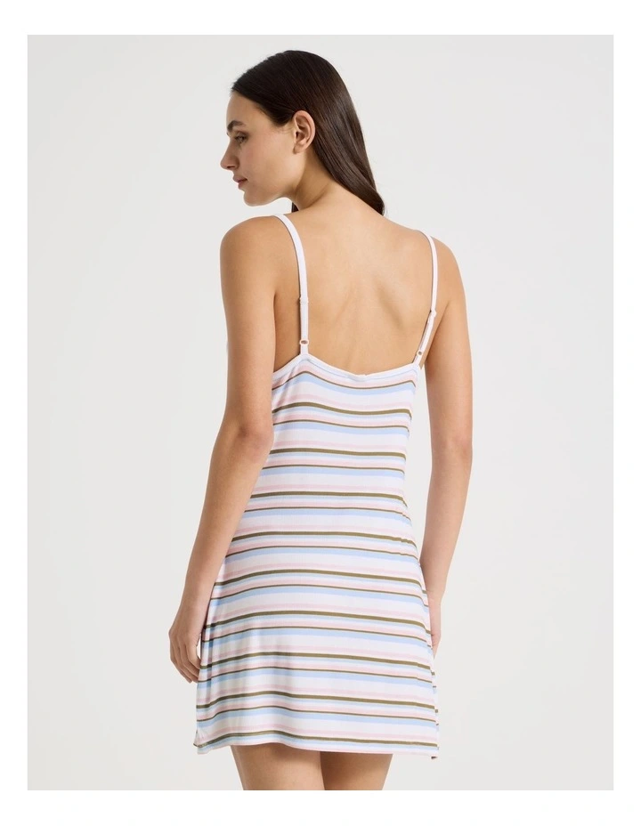 Soft Days Contrast Rib Chemise in Cool Stripe image 5