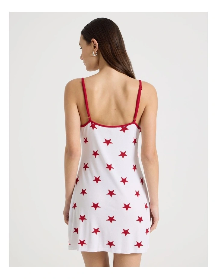 Contrast Rib Chemise in Red Star image 6