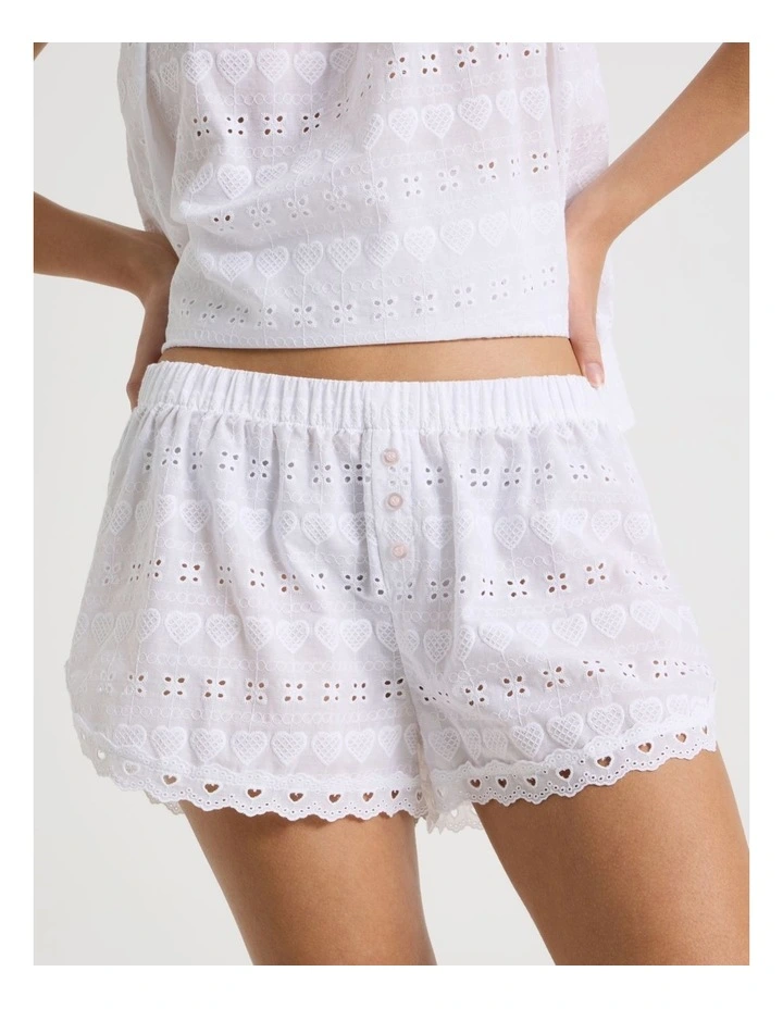 Dreamy Haze Woven Broderie Cami Boxer in White image 5