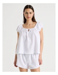 Baby Doll Pyjama Set in White