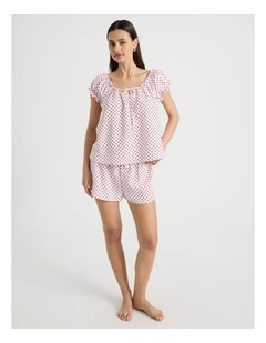 Woven Baby Doll Pyjama Gift Set in Micro Chilli Red Spot