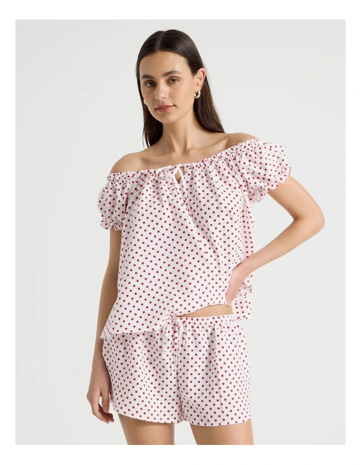 Woven Baby Doll Pyjama Gift Set in Micro Chilli Red Spot image 2