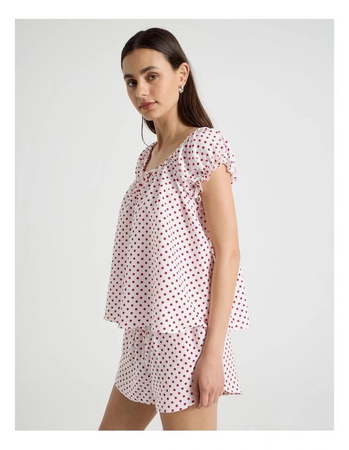 Woven Baby Doll Pyjama Gift Set in Micro Chilli Red Spot image 4