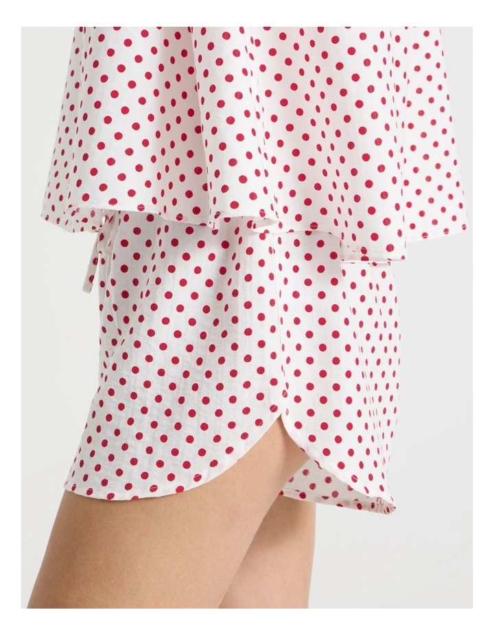 Woven Baby Doll Pyjama Gift Set in Micro Chilli Red Spot image 5