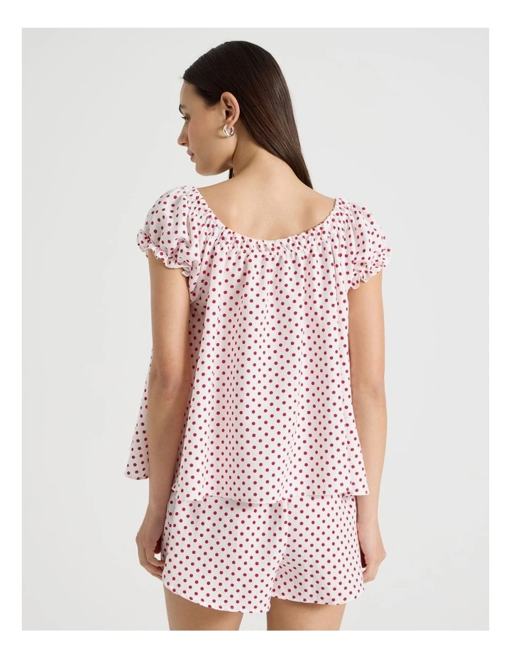 Woven Baby Doll Pyjama Gift Set in Micro Chilli Red Spot image 7