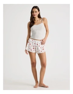 Dreamy Haze Woven Seersucker Boxer Short in Brunch Club Ditsy