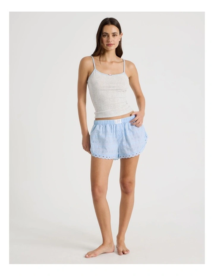 Dreamy Haze Woven Broderie Short in Sky Blue image 2
