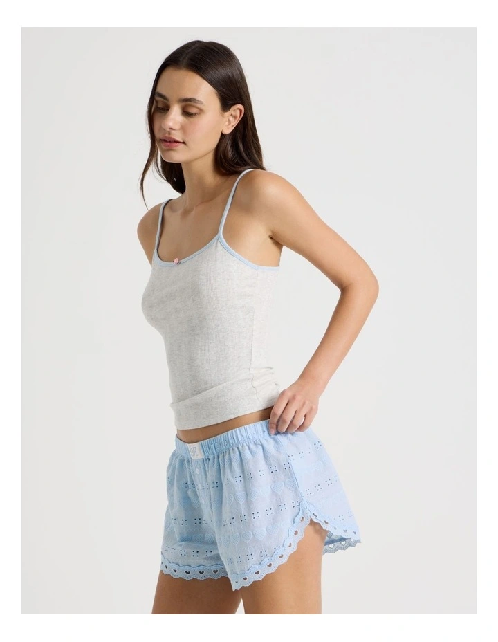 Dreamy Haze Woven Broderie Short in Sky Blue image 4