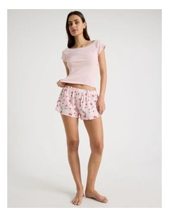 Dreamy Haze Woven Seersucker Boxer Short in Cherry Gingham