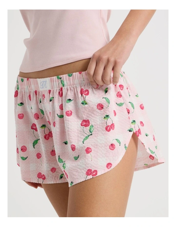 Dreamy Haze Woven Seersucker Boxer Short in Cherry Gingham image 4
