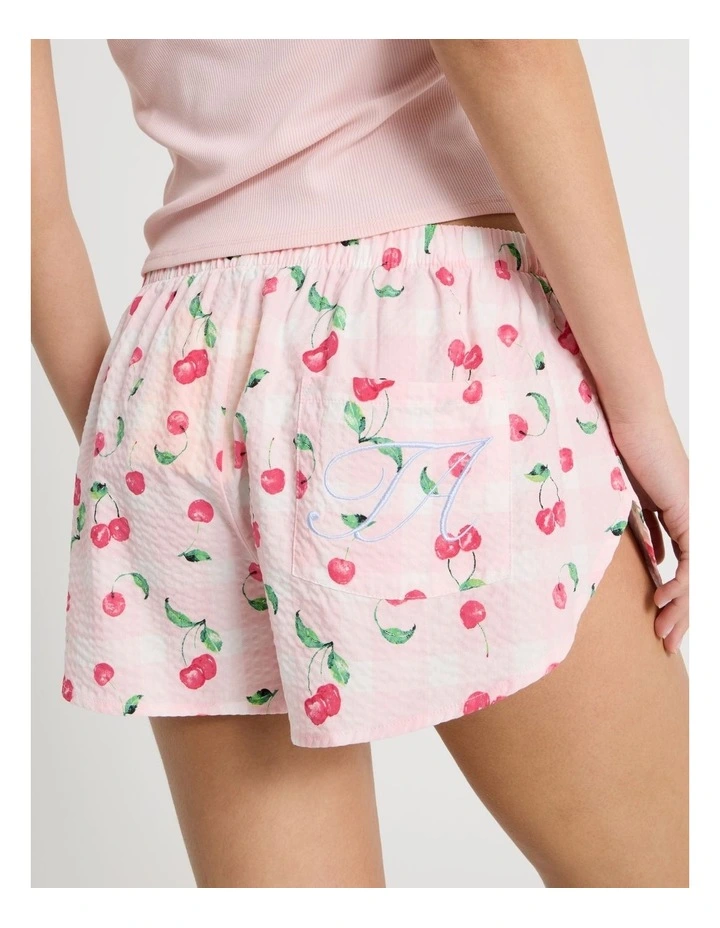 Dreamy Haze Woven Seersucker Boxer Short in Cherry Gingham image 5