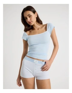 Soft Days Jersey Sleep Short in Blue YD Stripe