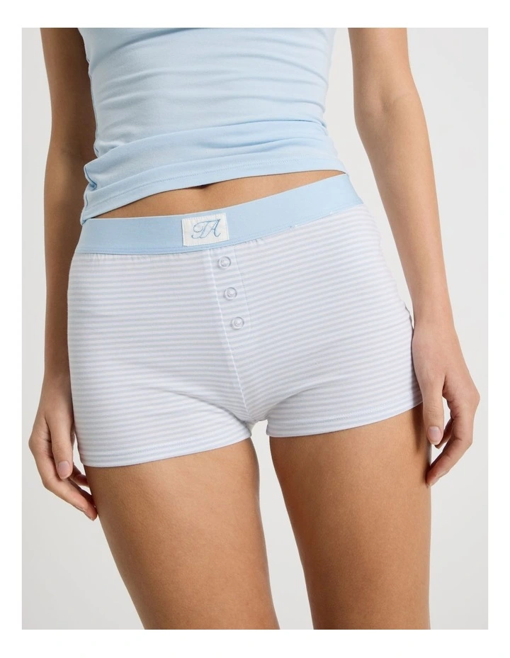 Soft Days Jersey Sleep Short in Blue YD Stripe image 3