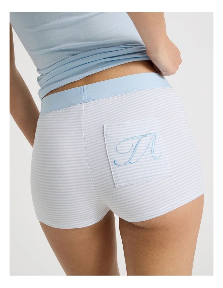 Soft Days Jersey Sleep Short in Blue YD Stripe image 5