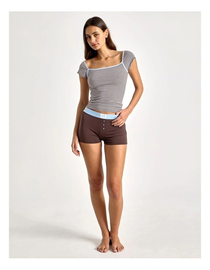 Soft Days Jersey Sleep Short in Chocolate image 2