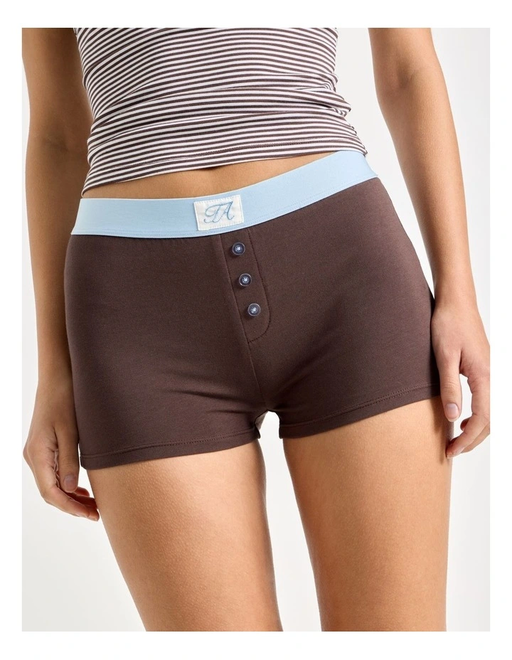Soft Days Jersey Sleep Short in Chocolate image 3