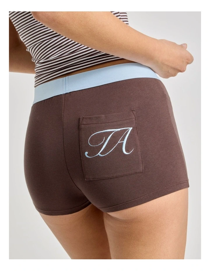 Soft Days Jersey Sleep Short in Chocolate image 5