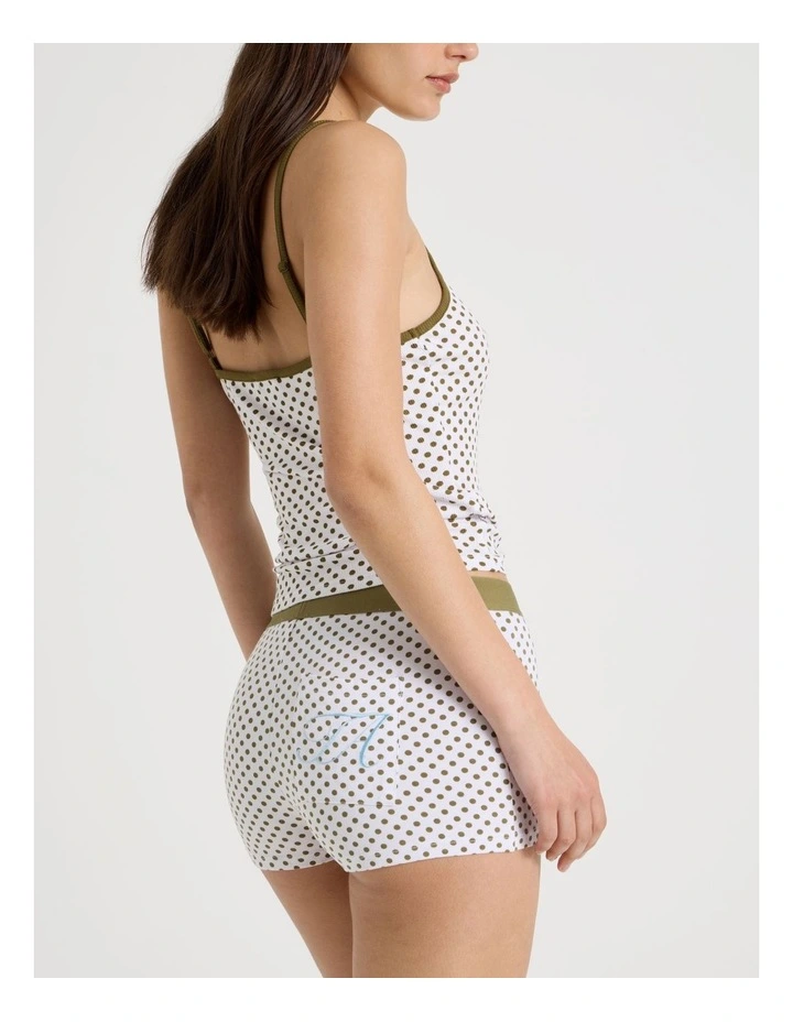 Soft Days Jersey Sleep Short in Deep Olive Micro Spot image 4
