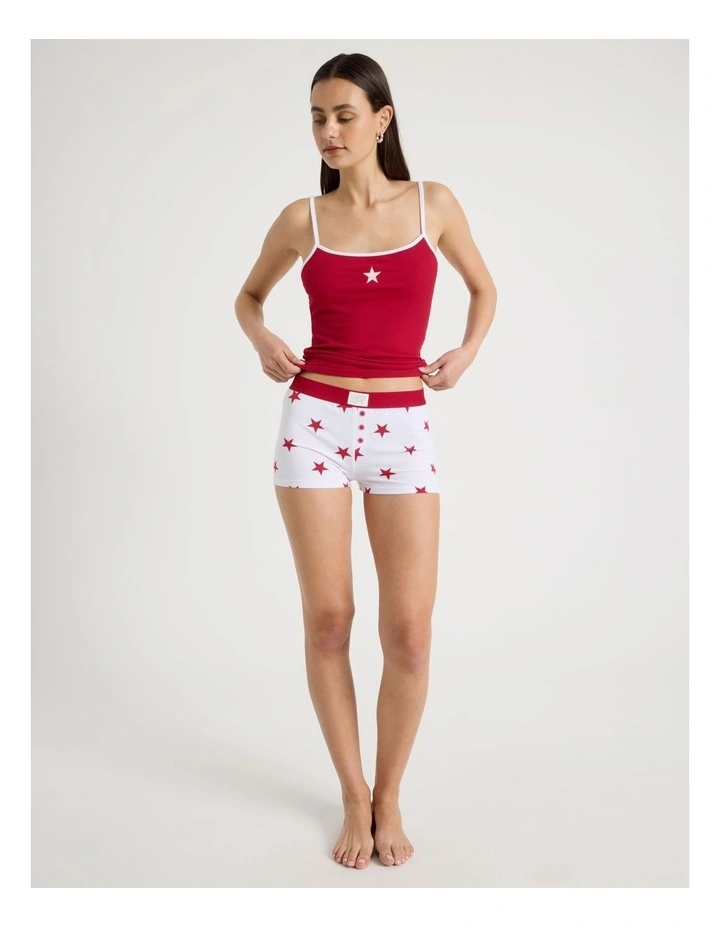 Soft Days Jersey Sleep Short in Red Star image 2
