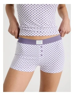 Soft Days Jersey Sleep Short in Purple Spot