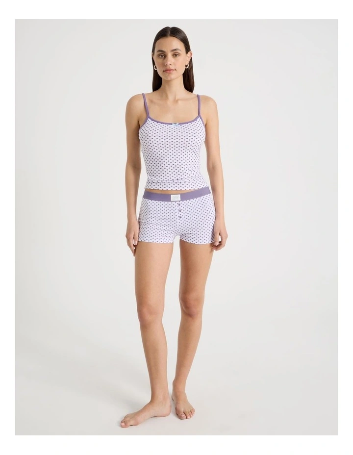 Soft Days Jersey Sleep Short in Purple Spot image 2