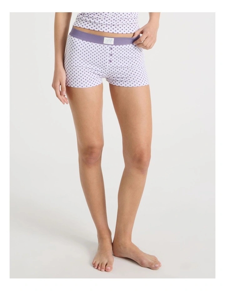 Soft Days Jersey Sleep Short in Purple Spot image 3
