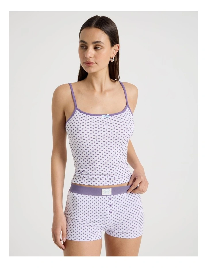 Soft Days Jersey Sleep Short in Purple Spot image 4