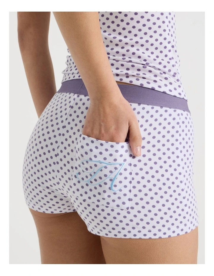 Soft Days Jersey Sleep Short in Purple Spot image 5
