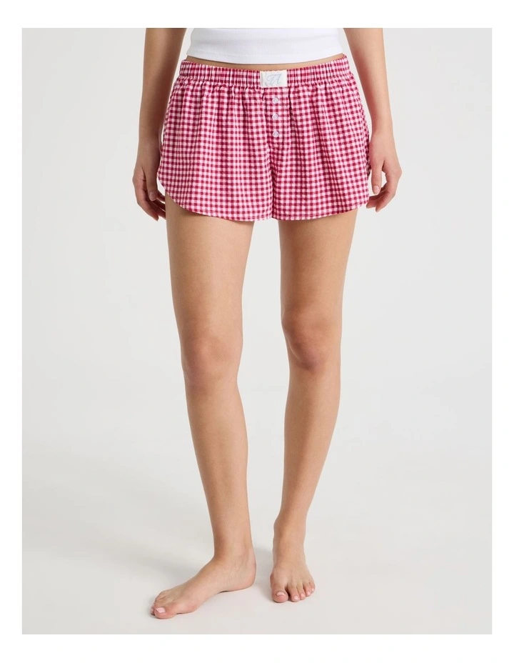 Woven Seersucker Boxer Short in Red Gingham image 1