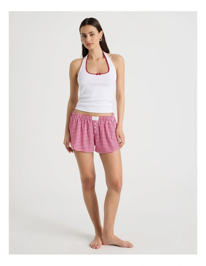 Woven Seersucker Boxer Short in Red Gingham image 2