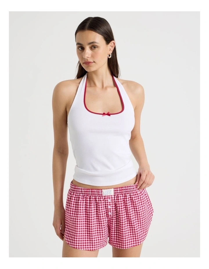 Woven Seersucker Boxer Short in Red Gingham image 3