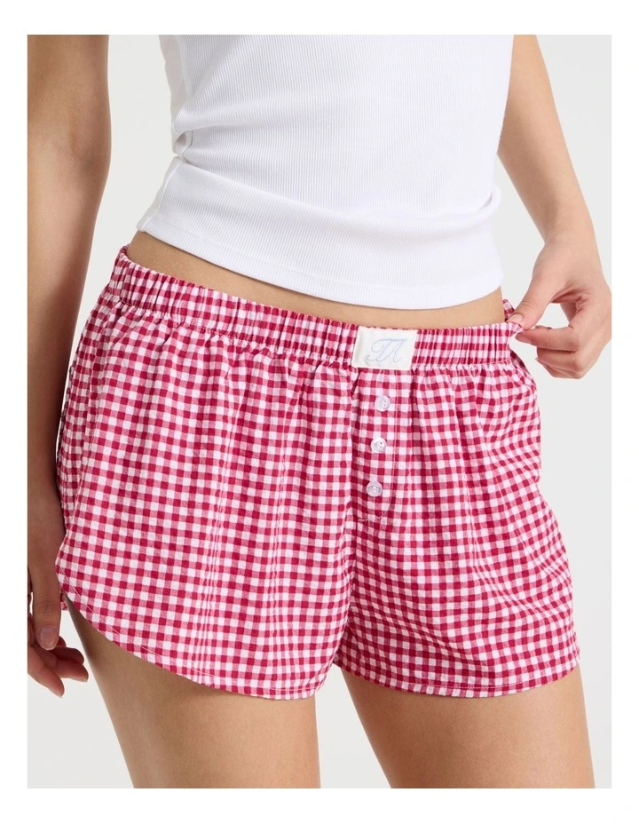 Woven Seersucker Boxer Short in Red Gingham image 4