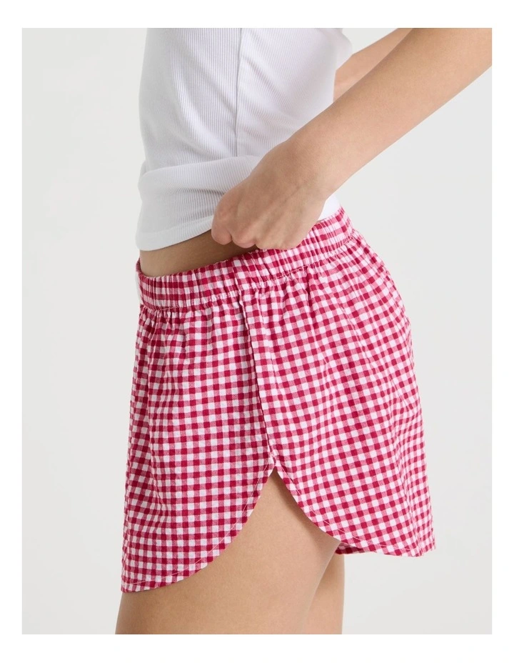 Woven Seersucker Boxer Short in Red Gingham image 5
