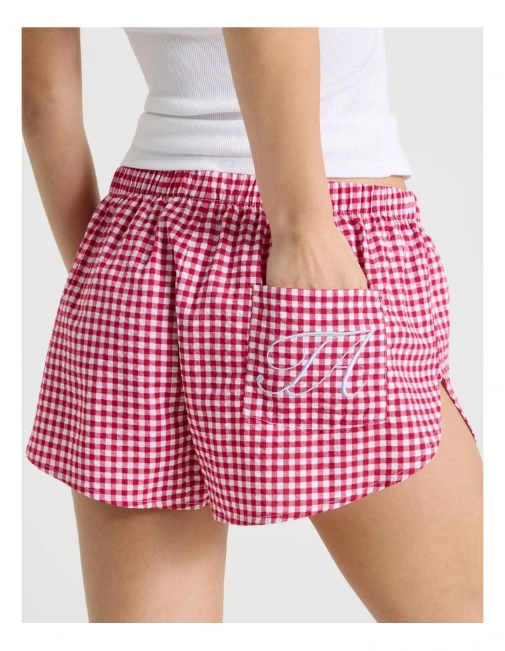 Woven Seersucker Boxer Short in Red Gingham image 6