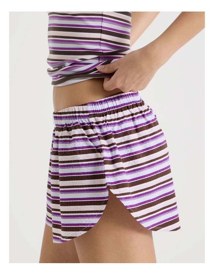 Woven Seersucker Boxer Short in Purple Stripe image 5