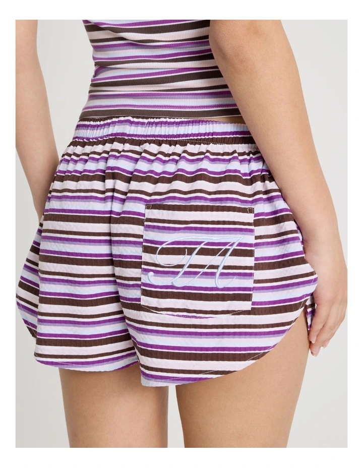 Woven Seersucker Boxer Short in Purple Stripe image 6