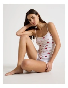 Soft Days Contrast Rib Cami in Brunch Club Ditsy