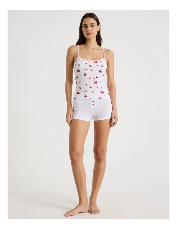 Soft Days Contrast Rib Cami in Brunch Club Ditsy image 3